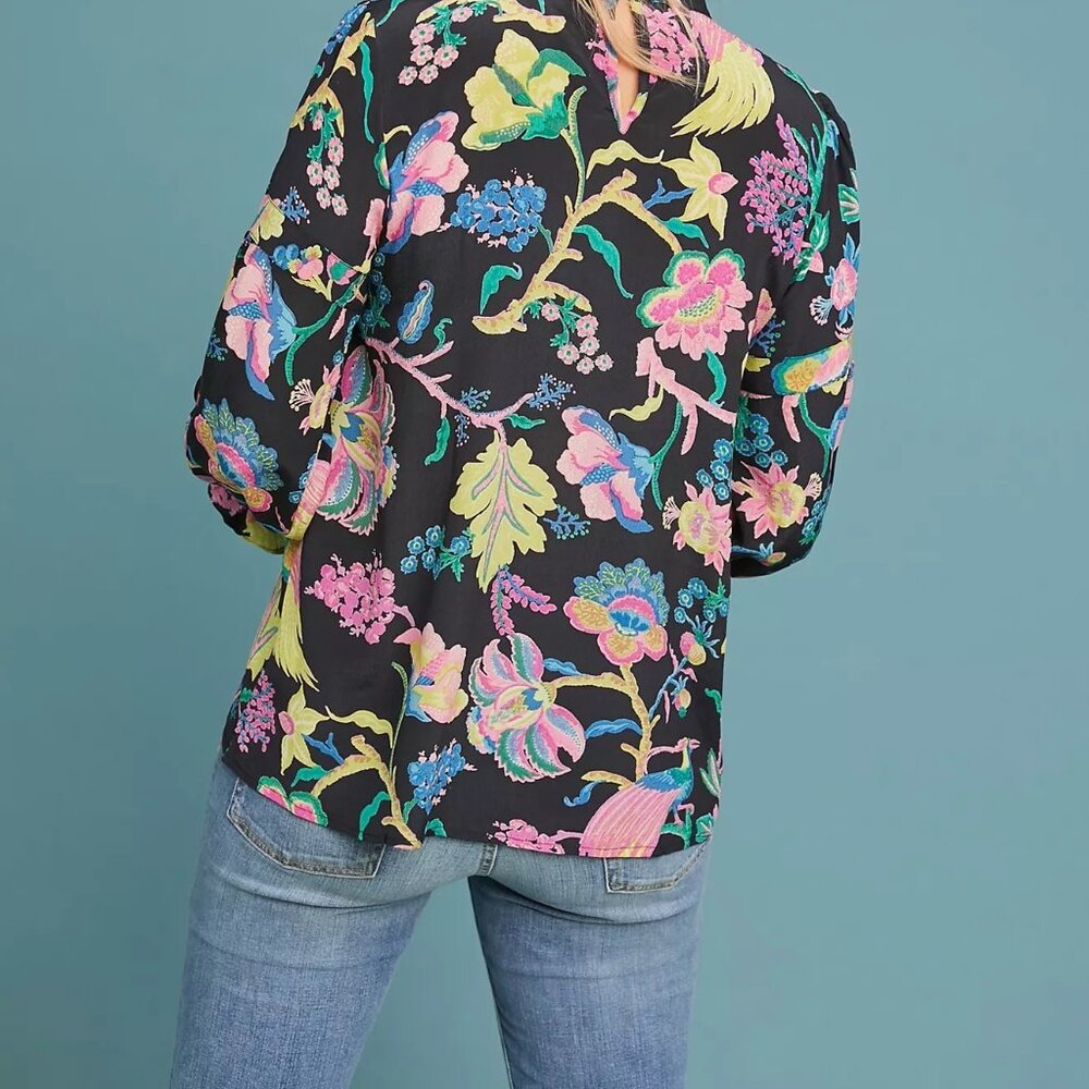 Anthropologie, Anacortes Silk Blouse Banjanan 100% Silk Sz XS - Picture 4 of 10